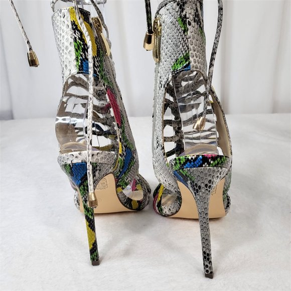 So Me Multi Snake Tie Up Strap 4.5" High Heels - Picture 8 of 10